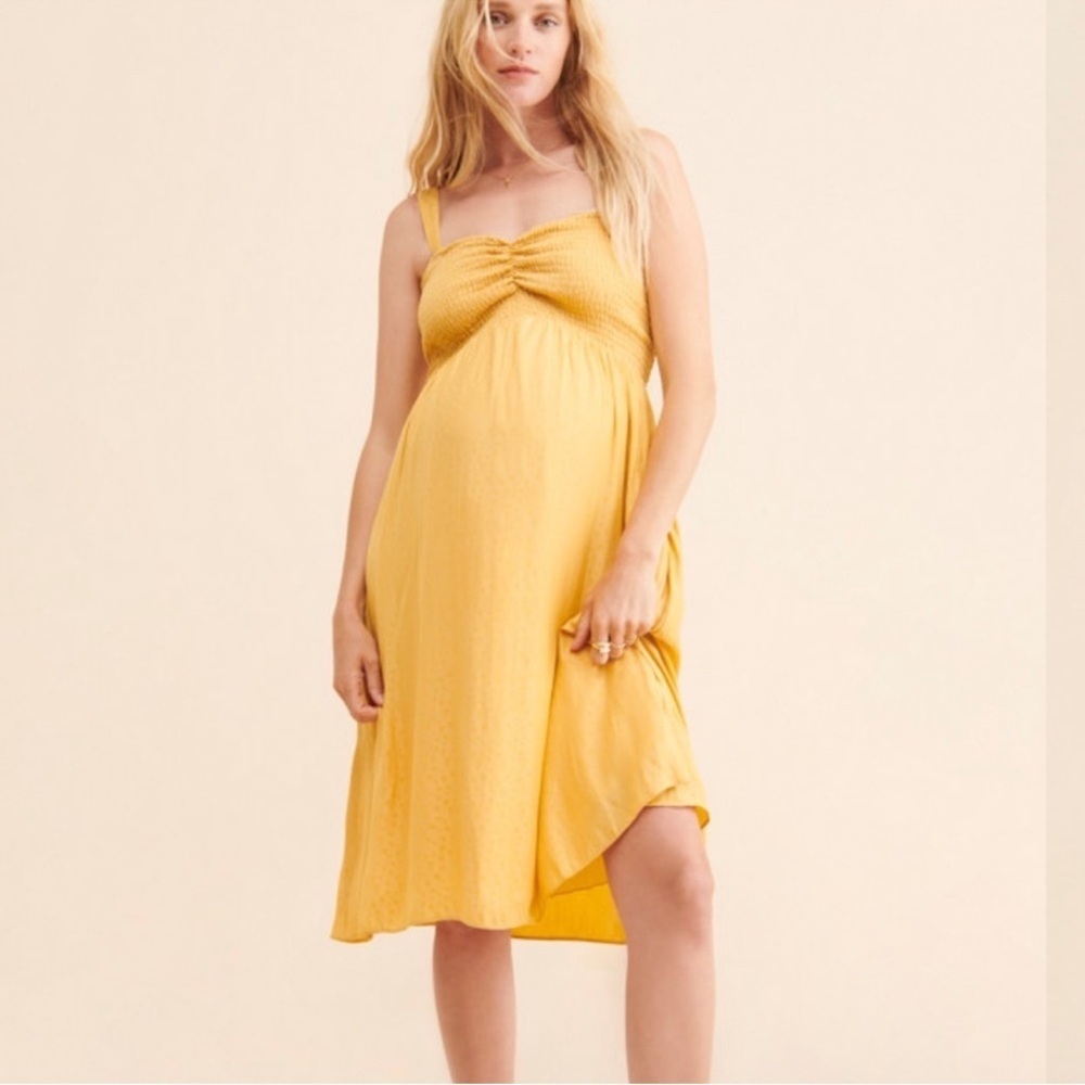 Hatch Gemma Sunny Yellow Flowy Dress Size 1, Small Maternity Women’s